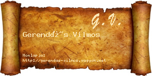 Gerendás Vilmos névjegykártya